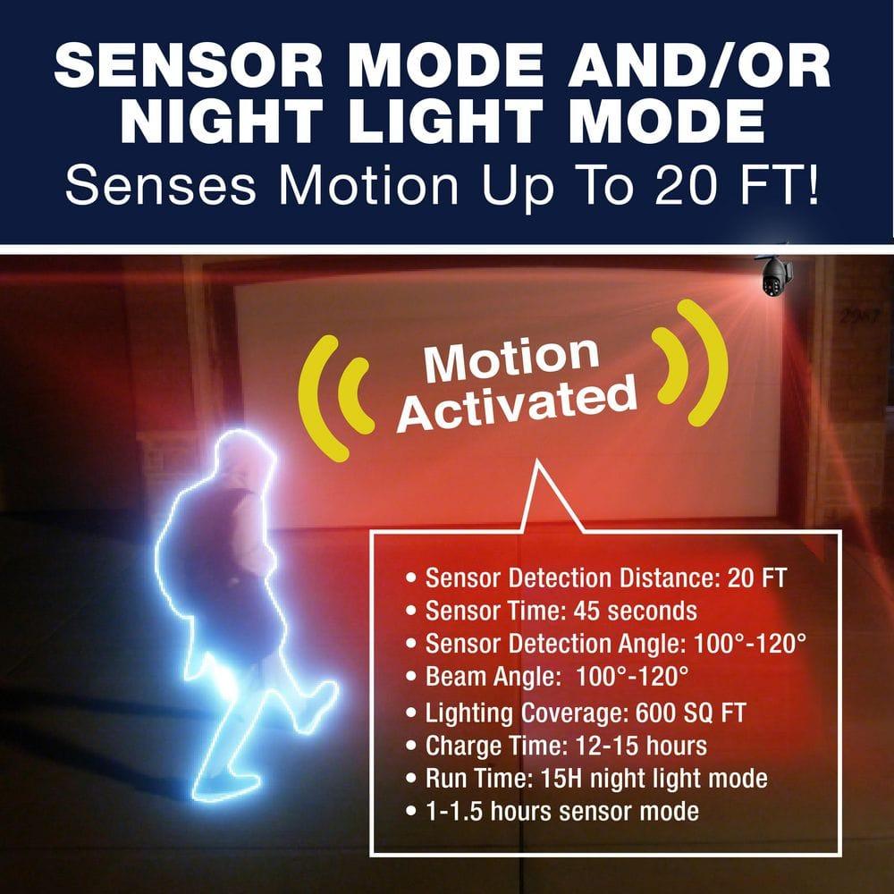 Bell + Howell LED Solar Powered Outdoor Security Spotlight with Motion Sensor