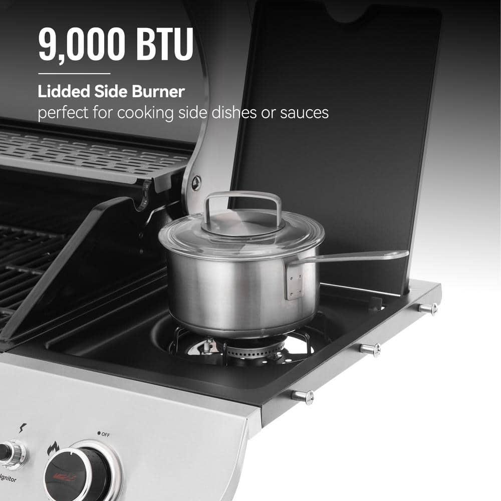 Stainless Steel 6-Burner Propane Gas Grill with Side Burner