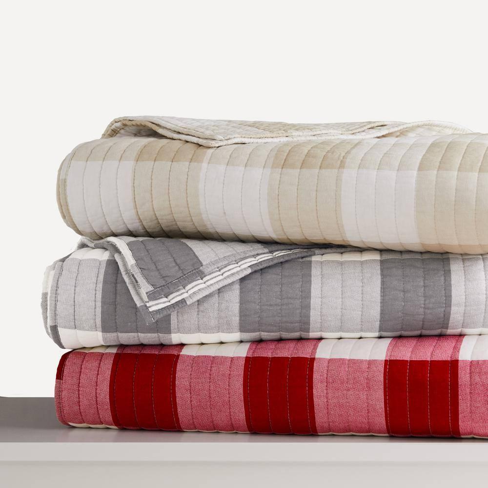 Camden Taupe Quilt Set - One King Quilt and Two King Shams - Levtex Home