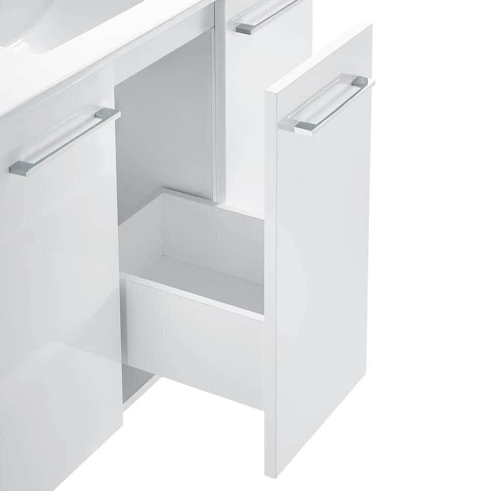 Annecy 36 In. White Bathroom Vanity With 3-Hole Ceramic Sink Top