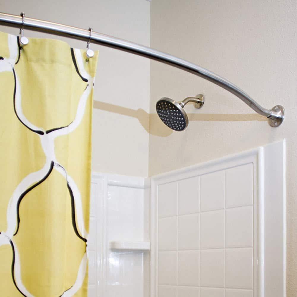 Design House  63" Adjustable Curved Fixed Shower Curtain Rod