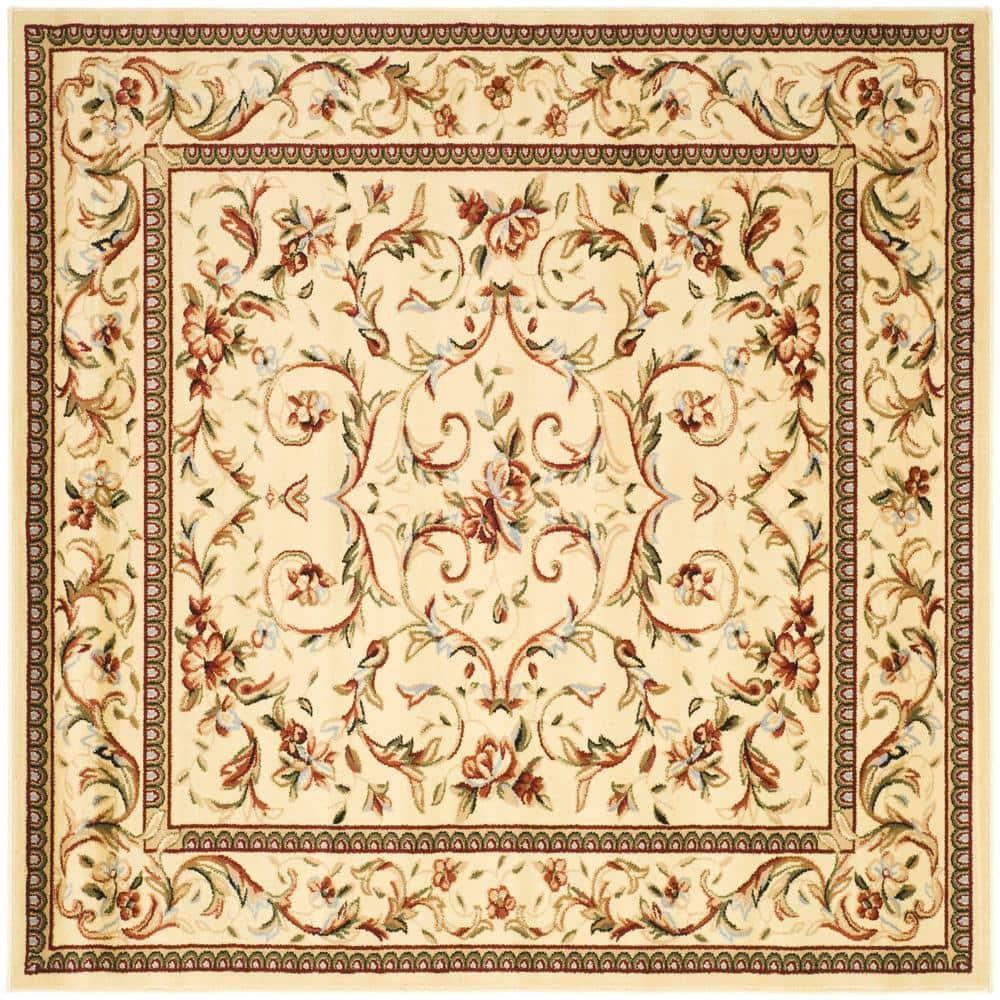 Lyndhurst LNH322 Power Loomed Area Rug - Ivory/Ivory - 8'x8' - Safavieh.