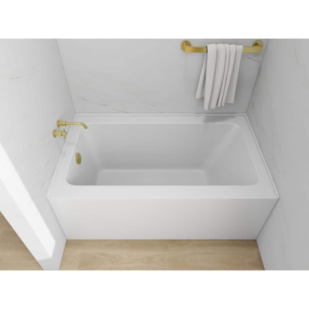 Alcove Soaking Skirt Bathtub with Overflow and Drain