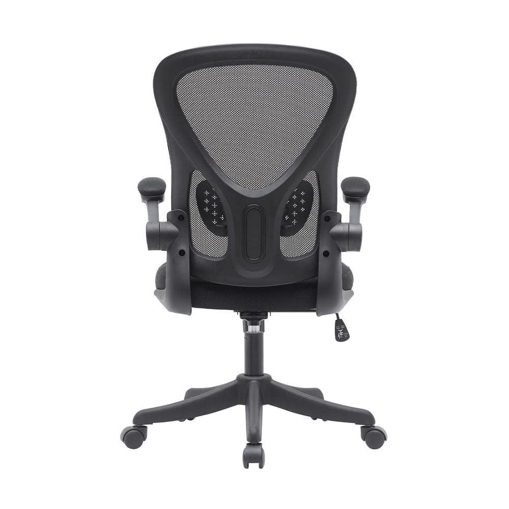 Techni Mobili Mesh Task Office Chair with Flip Up Arms Black - Techni Mobili: Ergonomic, Adjustable, Swivel, Nylon Frame