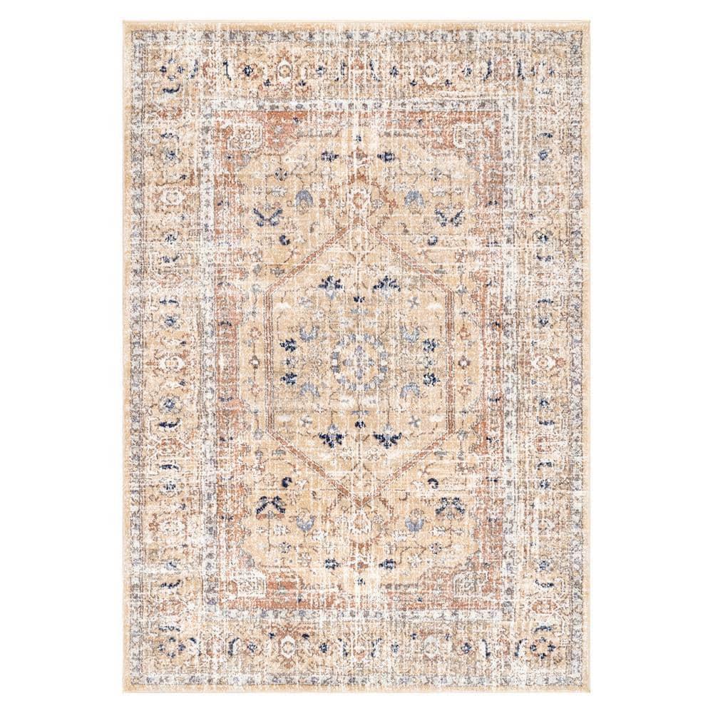 Nuloom Jacquie Oriental/Persian 7x9 Indoor Area Rug for Living Room Bedroom Dining Room Kitchen, Gold/Ivory