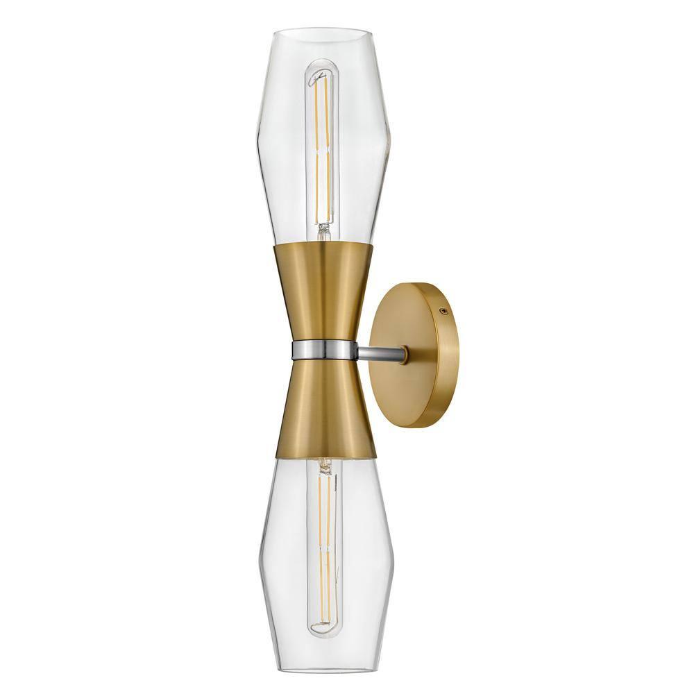 Lark Livie 2-Light Tall Angular Wall Sconce with On/Off Button