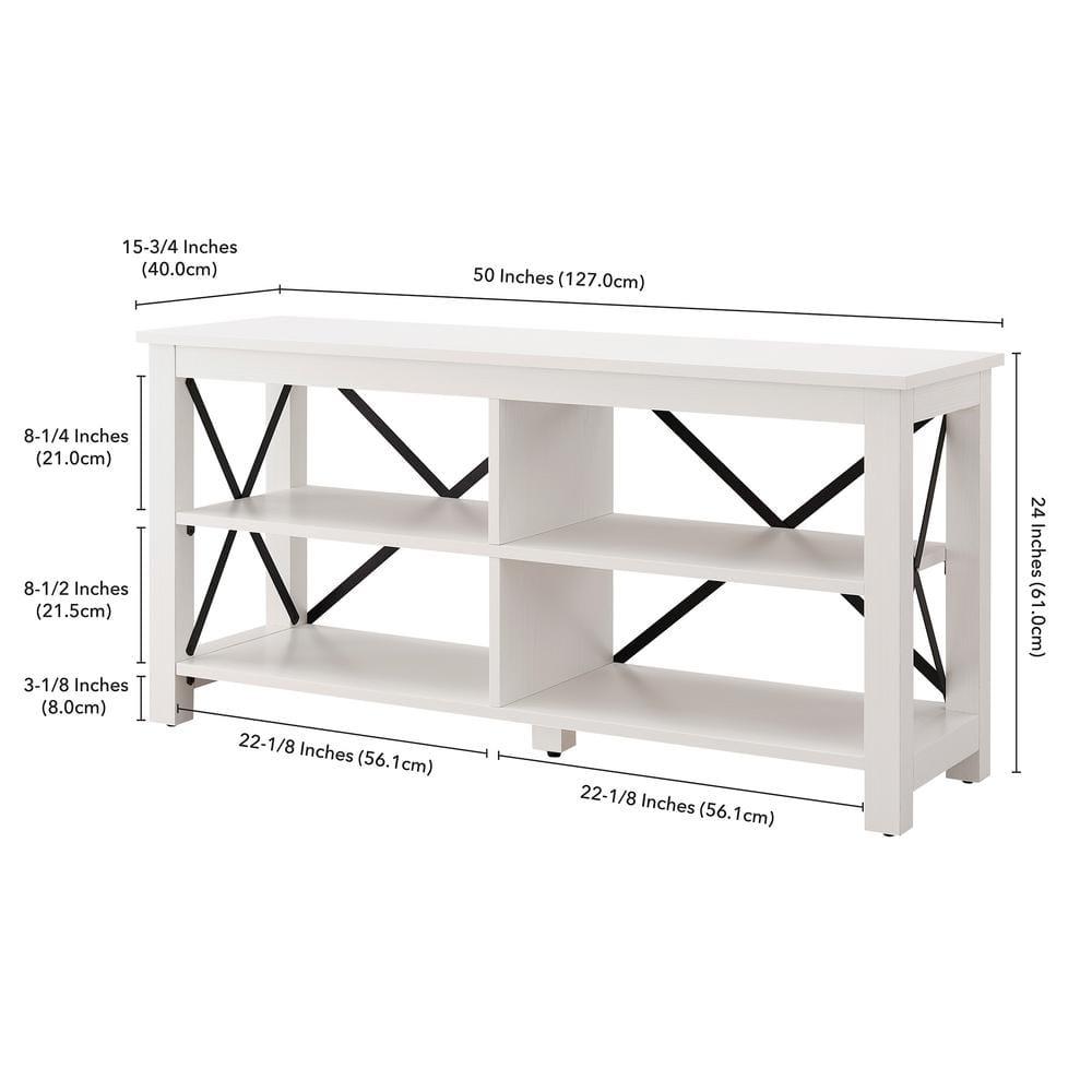 Evelyn&Zoe Sawyer Rectangular TV Stand for TV's up to 55", White