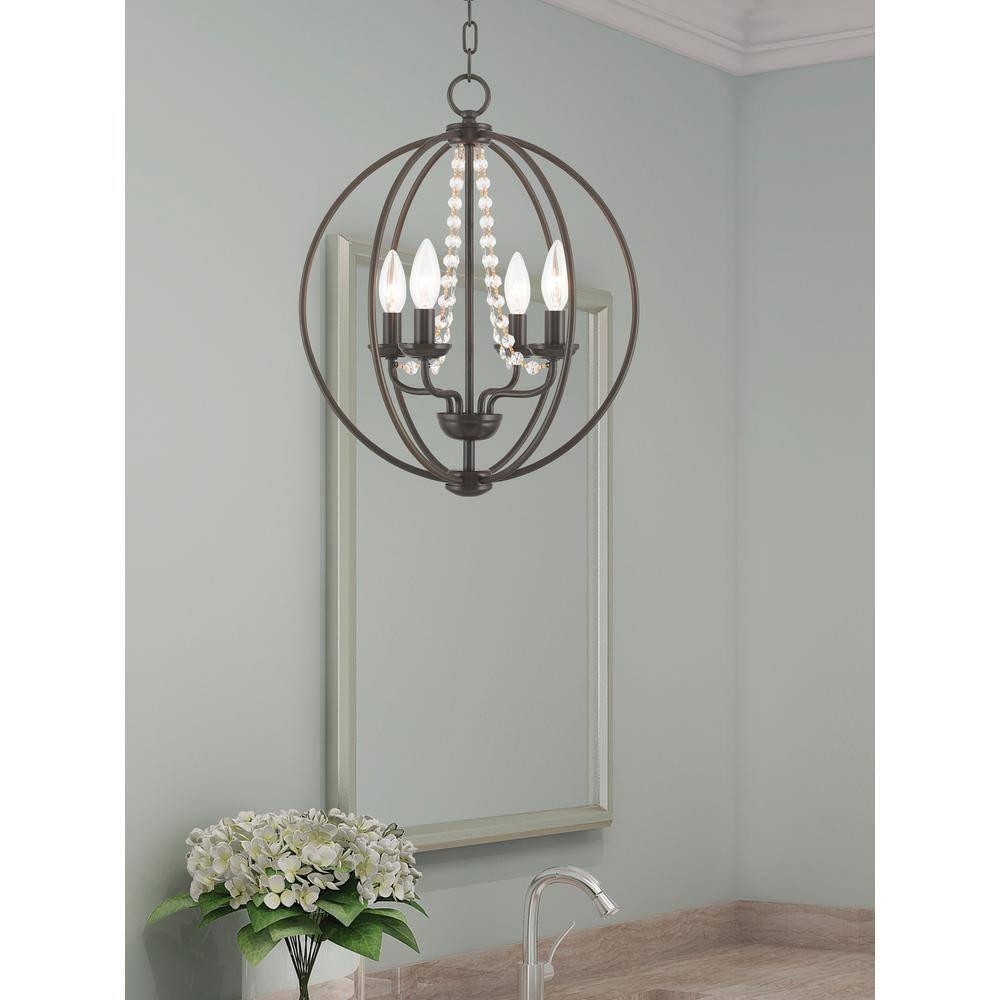 Livex Lighting Arabella 4 - Light Chandelier in  English Bronze