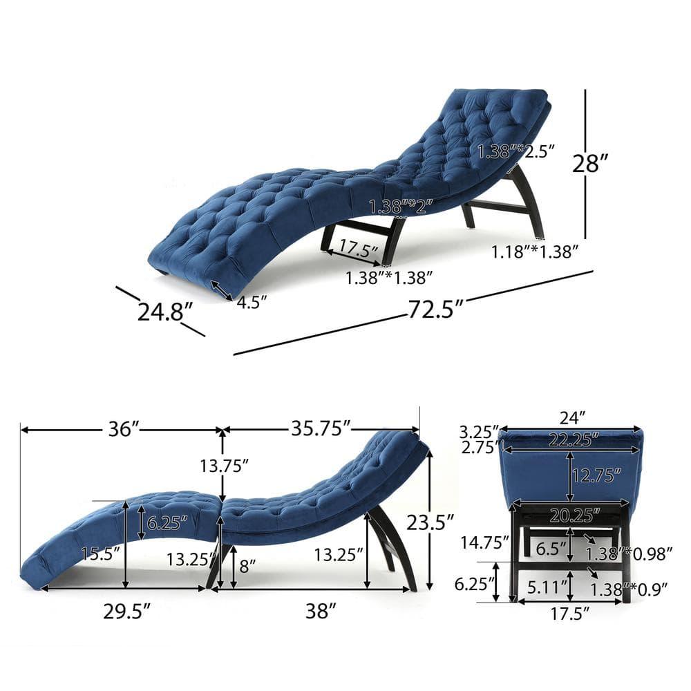 House of Hampton® Chaise Lounge With Velvet Fabric