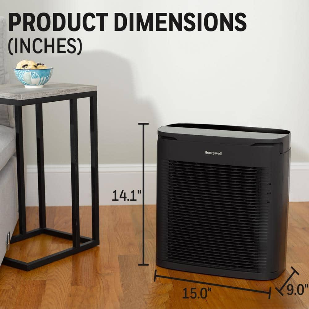 Honeywell Power Plus HEPA Air Purifier for Medium and Large Rooms Black: 4 Settings, 100-300 sq. ft., AHAM & Energy Star Certified