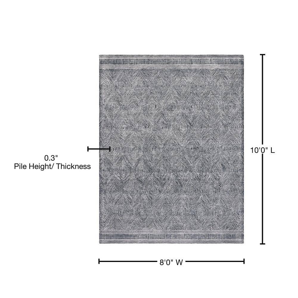 Abstract ABT340 Handmade Indoor Area Rug - Ivory/Chocolate - 8'x10' - Safavieh