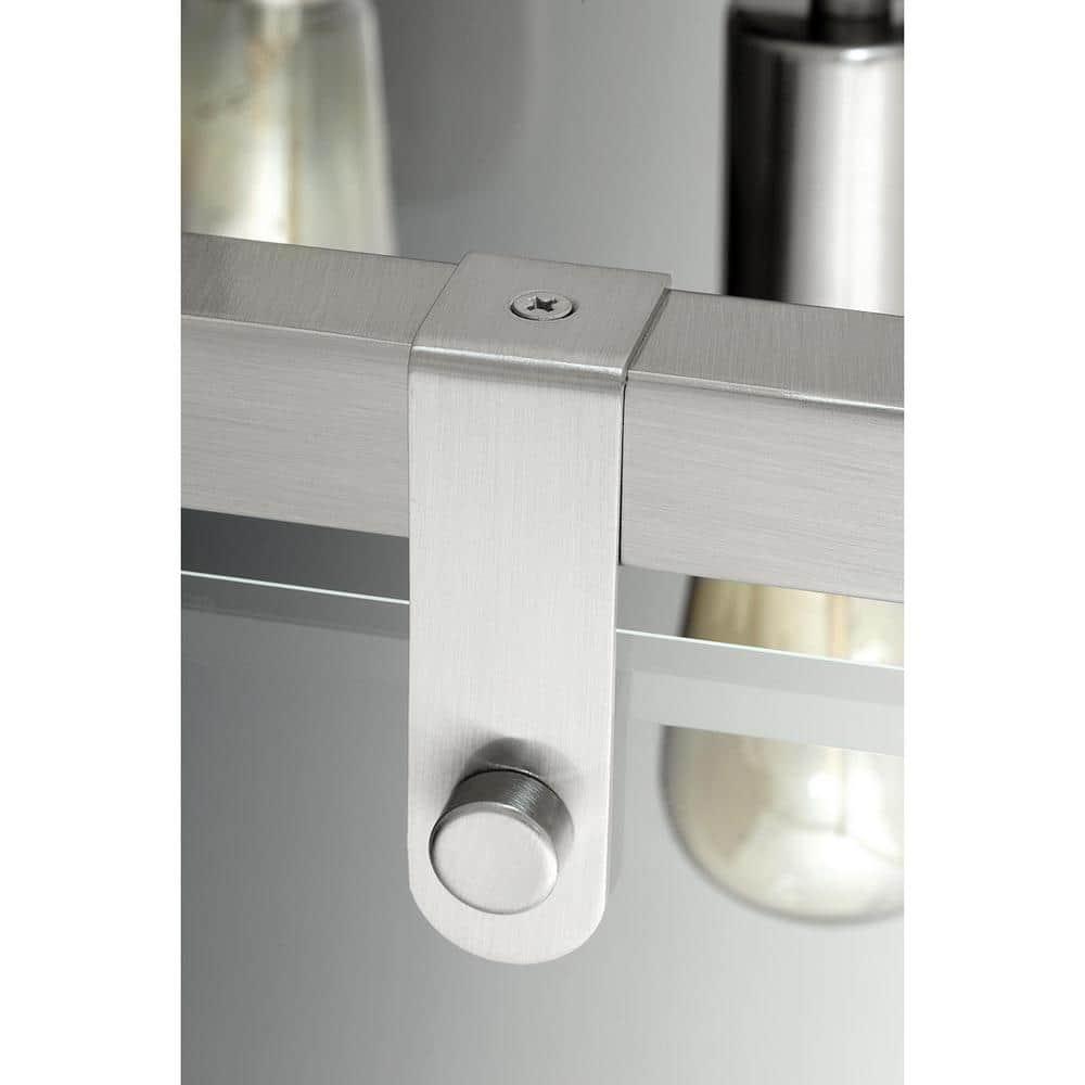 Progress Lighting Glayse 4-Light Semi-Flush Convertible Fixture, Brushed Nickel, Beveled Glass Shade