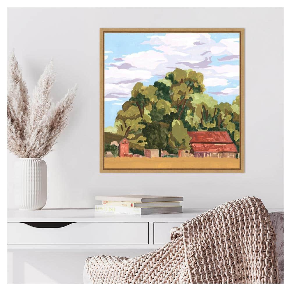 Amanti Art 22"x22" House in Village II by Melissa Wang Framed Canvas Wall Art Print
