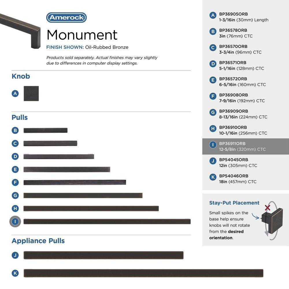 Monument 12-5/8 inch (320mm) Center-to-Center Cabinet Pull