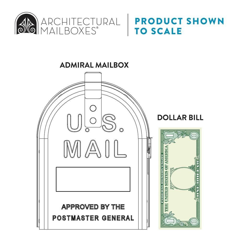 Medium White Aluminum Post Mount Mailbox