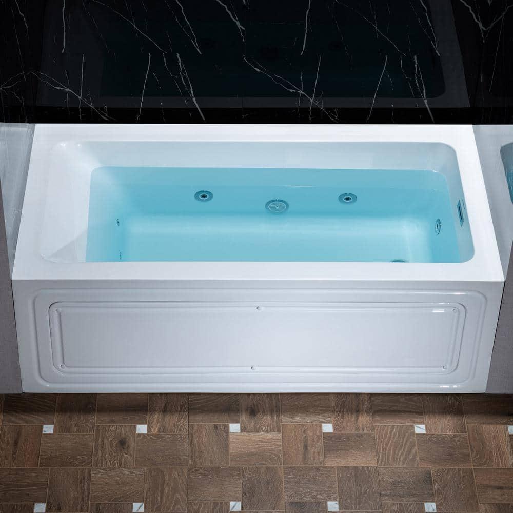 WoodBridge 59'' x 28.75'' Freestanding Soaking Acrylic Bathtub W-B0016-B