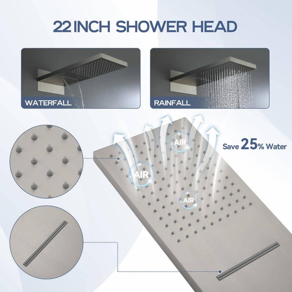 Cascade Bliss Luxury Complete Shower System with Rough-in Valve