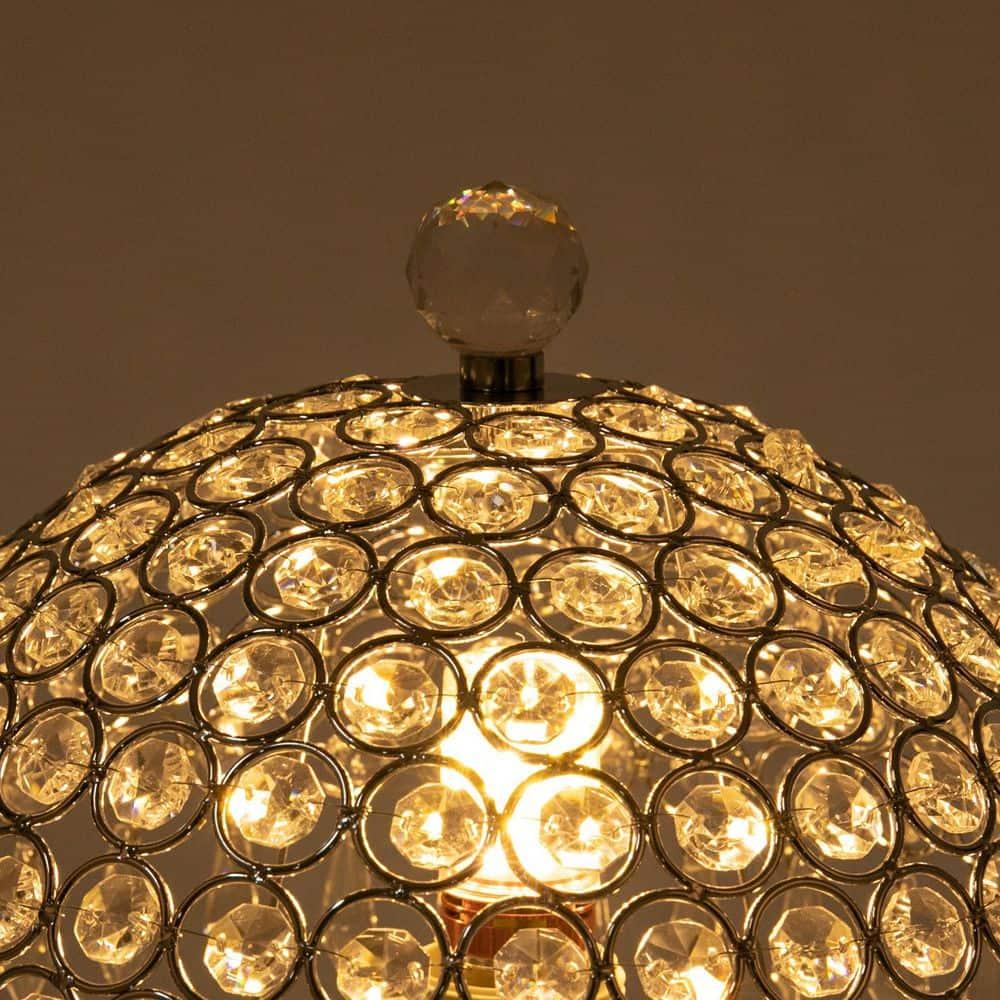 Modern Crystal Table Lamp 18in High Nightstand Table Lamp Bedside End Table Lamp Decorative Room Desk Lamp Crystal Desk Night Light for Bedroom, Living Room