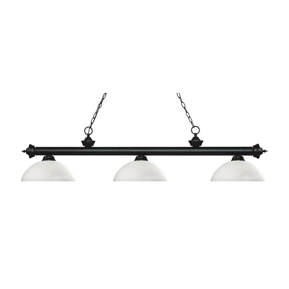 Z-Lite Riviera 3 - Light Island Pendant Light in  Matte Black