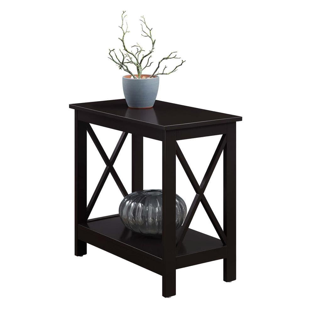 23.75 x 12 x 23.75 in. Oxford Chairside End Table with Shelf, Espresso