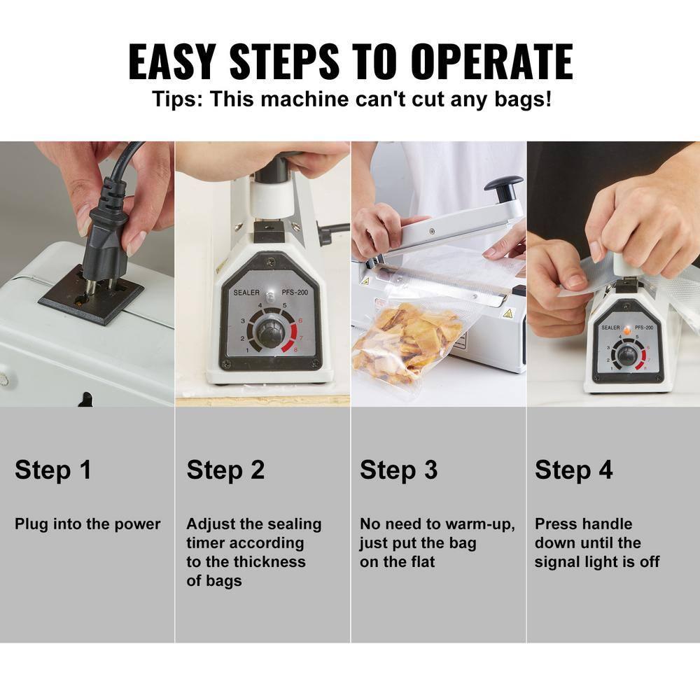 VEVOR VEVOR 12" Aluminum Hand Impulse Heat Sealer Machine Poly Plastic Bags Sealing