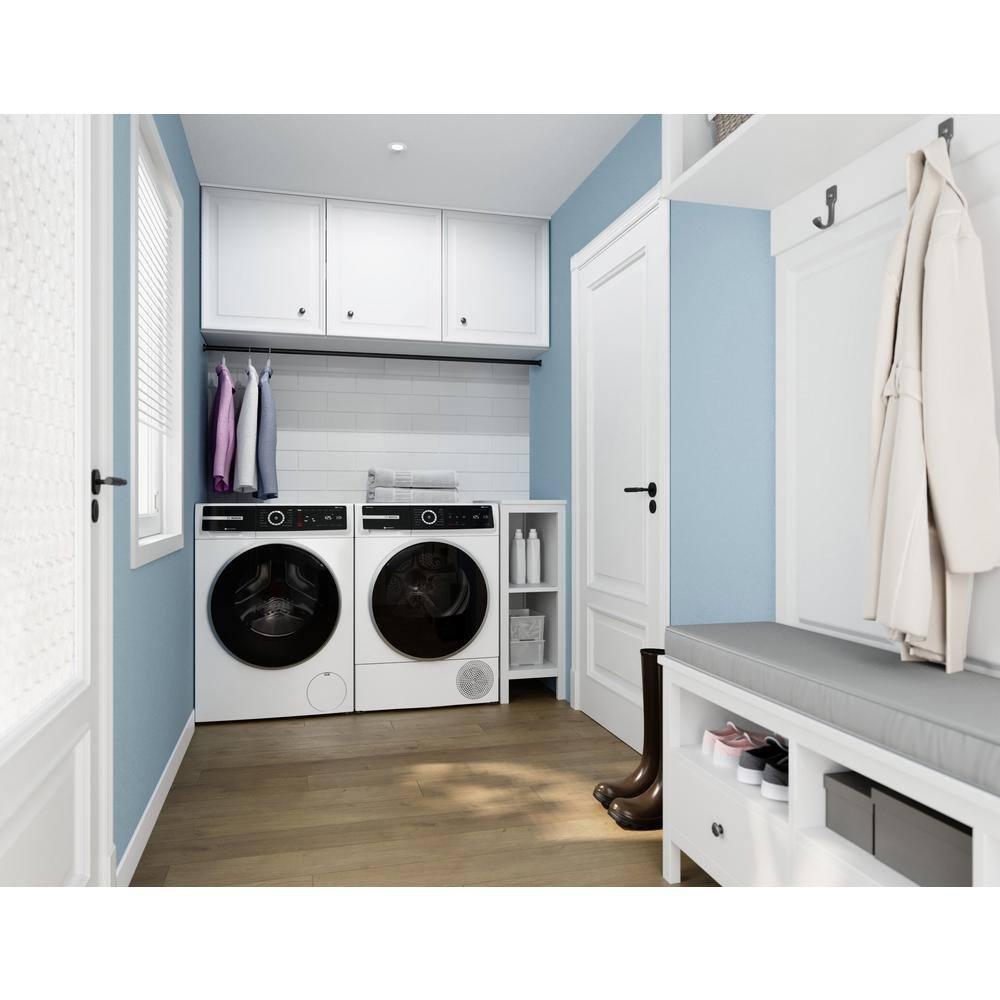 Bosch 500 Series White Smart Front Load Washer with Stainless Steel Drum