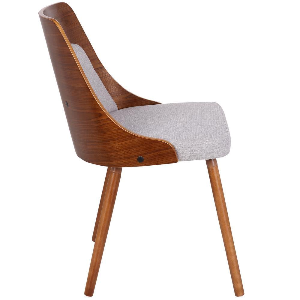 Carson Carrington  Vallemala Walnut and Fabric Dining Chair - N/A Accent Chairs, Dining Chairs Grey Polyester, Foam