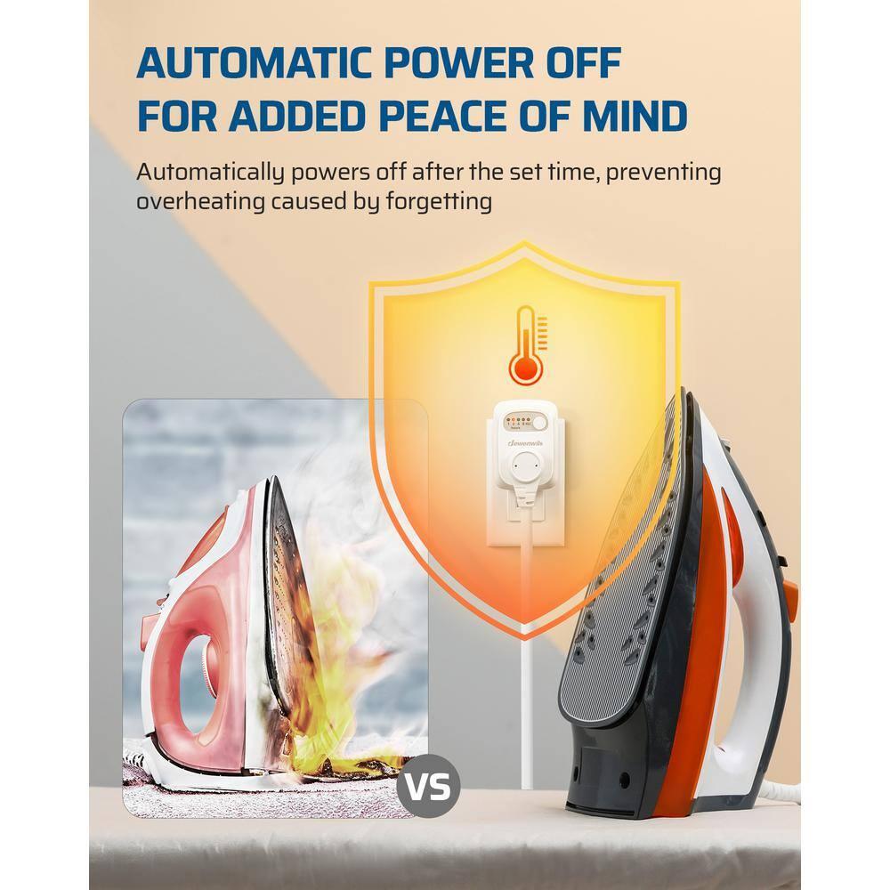 Indoor Countdown Timer Outlet, Timers for Electrical Outlets, Auto Shut Off Safety Outlet, 1-3-Prong Grounded Outlet