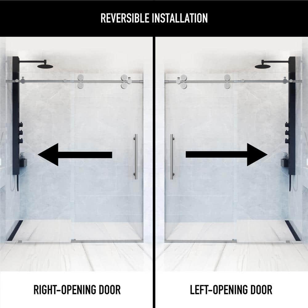 Elan 44-48" W x 74" H Sliding Frameless Shower Door with 3/8" Clear Glass