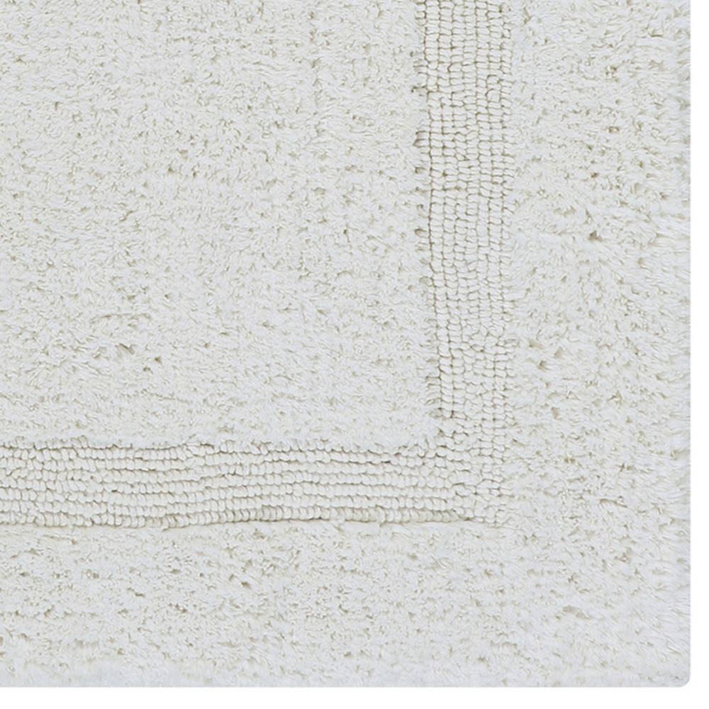 Better Trends Lux 100% Cotton Tufted Solid Reversible Bath Rug Set 2 PC (17" x 24" | 21" x 34") - Ivory