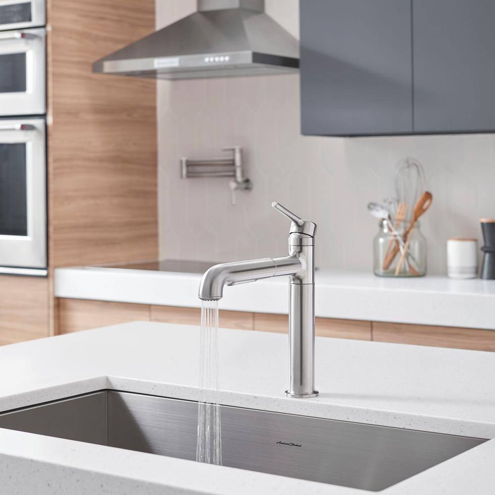 Studio S Single-Handle Pull-Out Sprayer Kitchen Faucet with Dual Spray in Stainless Steel