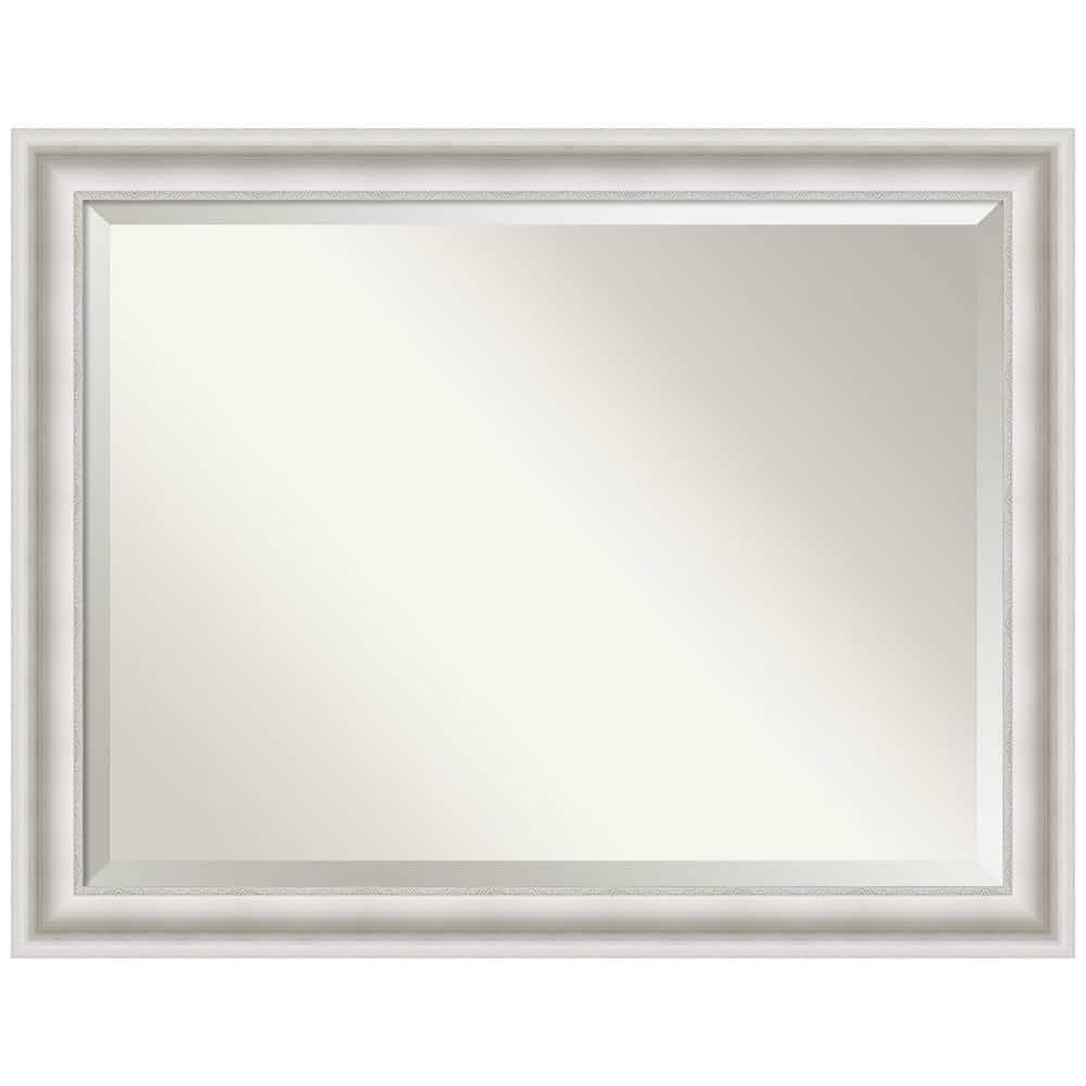 46" x 36" Parlor Framed Wall Mirror Silver - Amanti Art: Modern Beveled, No Assembly Required