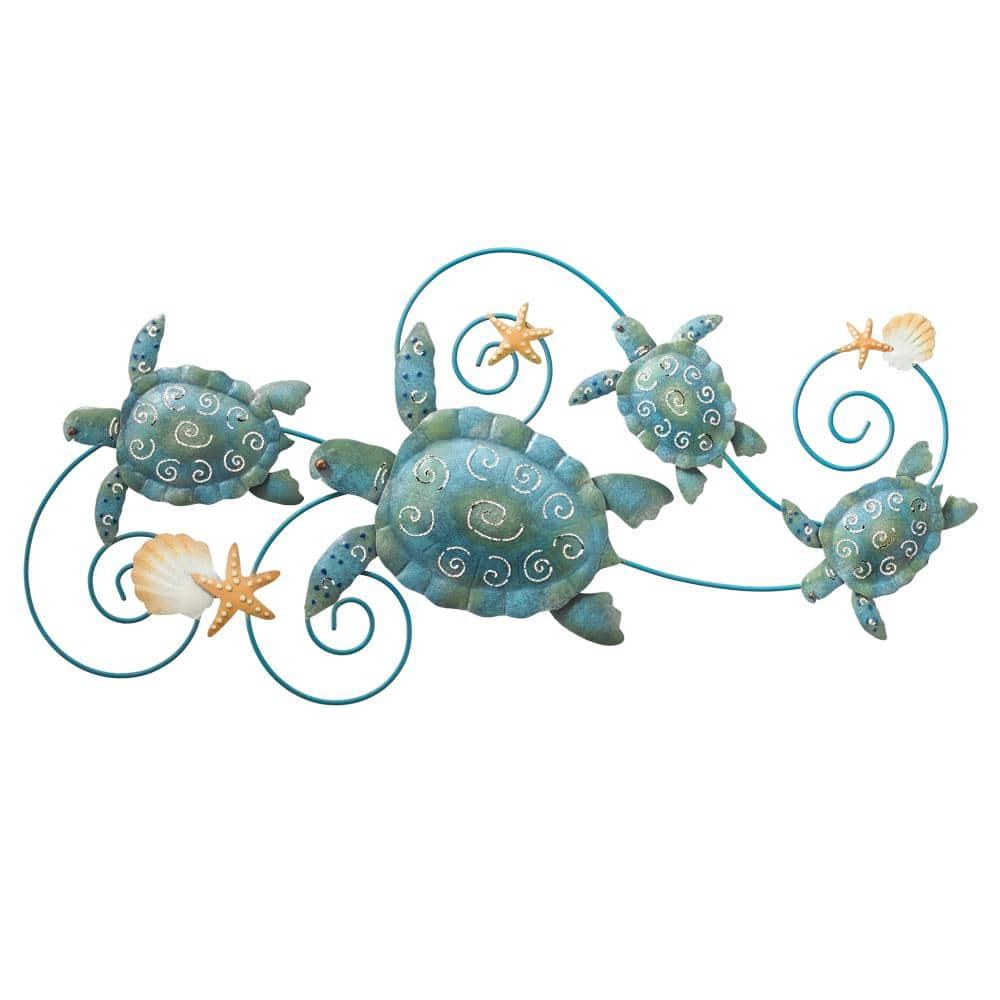 Regal Art & Gift Sea Turtle Wall Décor, Handcrafted Metal Ocean-Inspired Art, Weather-Resistant Coastal Decor for Indoor & Outdoor, Ideal for Living Room, Porch & Backyard, 31”L x 1.25”W x 14”H