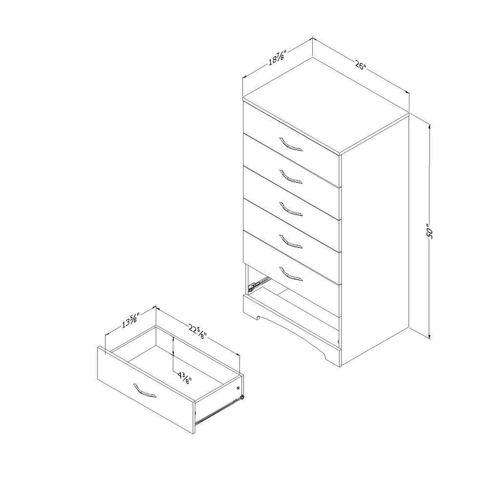 South Shore Step One, Contemporary Chest, Gray