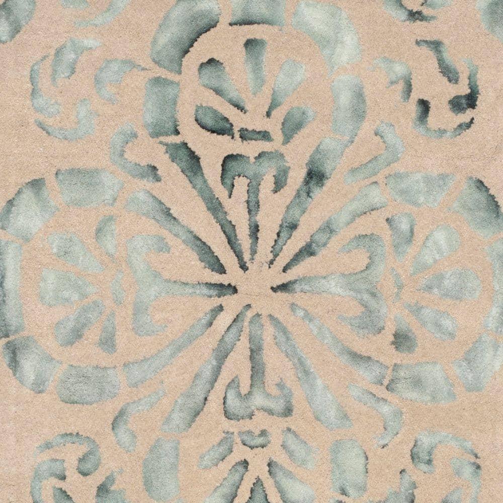 SAFAVIEH Dip Dye Collection 2' x 3' Ivory / Navy DDY719P Handmade Premium Wool Accent Rug