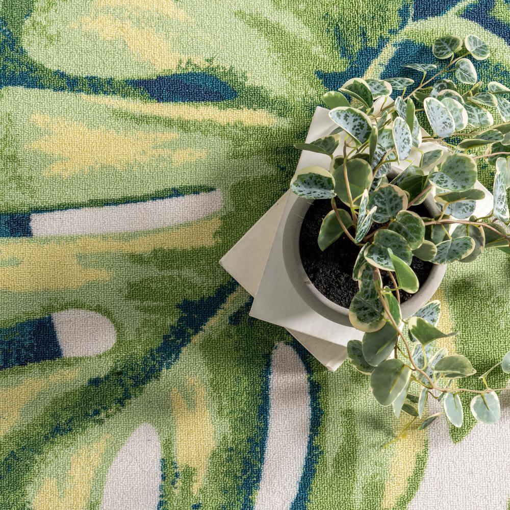 Nuloom Lisa Floral & Paisley 10x14 Indoor/Outdoor Area Rug for Living Room Patio Deck Front Porch Kitchen, Green Multicolor/Ivory