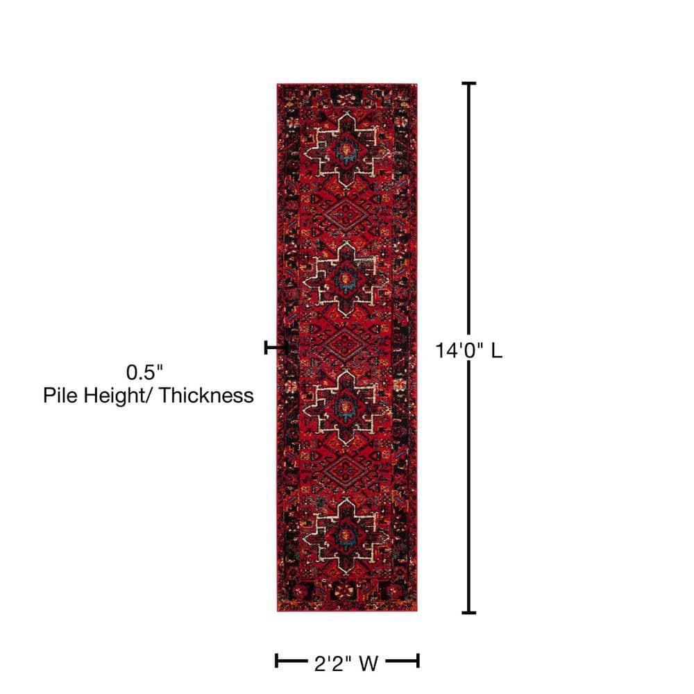 Vintage Hamadan VTH211 Power Loomed Indoor Runner Rug - Red/Multi - 2'3"x14' - Safavieh.