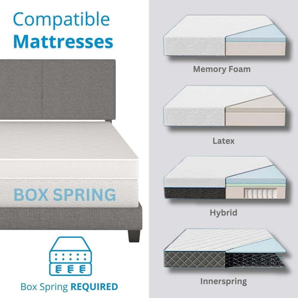 Boyd Sleep MIL898EK Mateo Linen Upholstered Platform Bed
