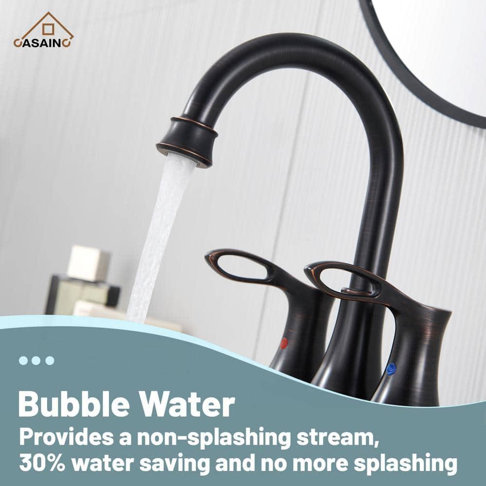 CASAINC KCL0014-ORB 4-inch Centerset Bathroom Faucet with Drain