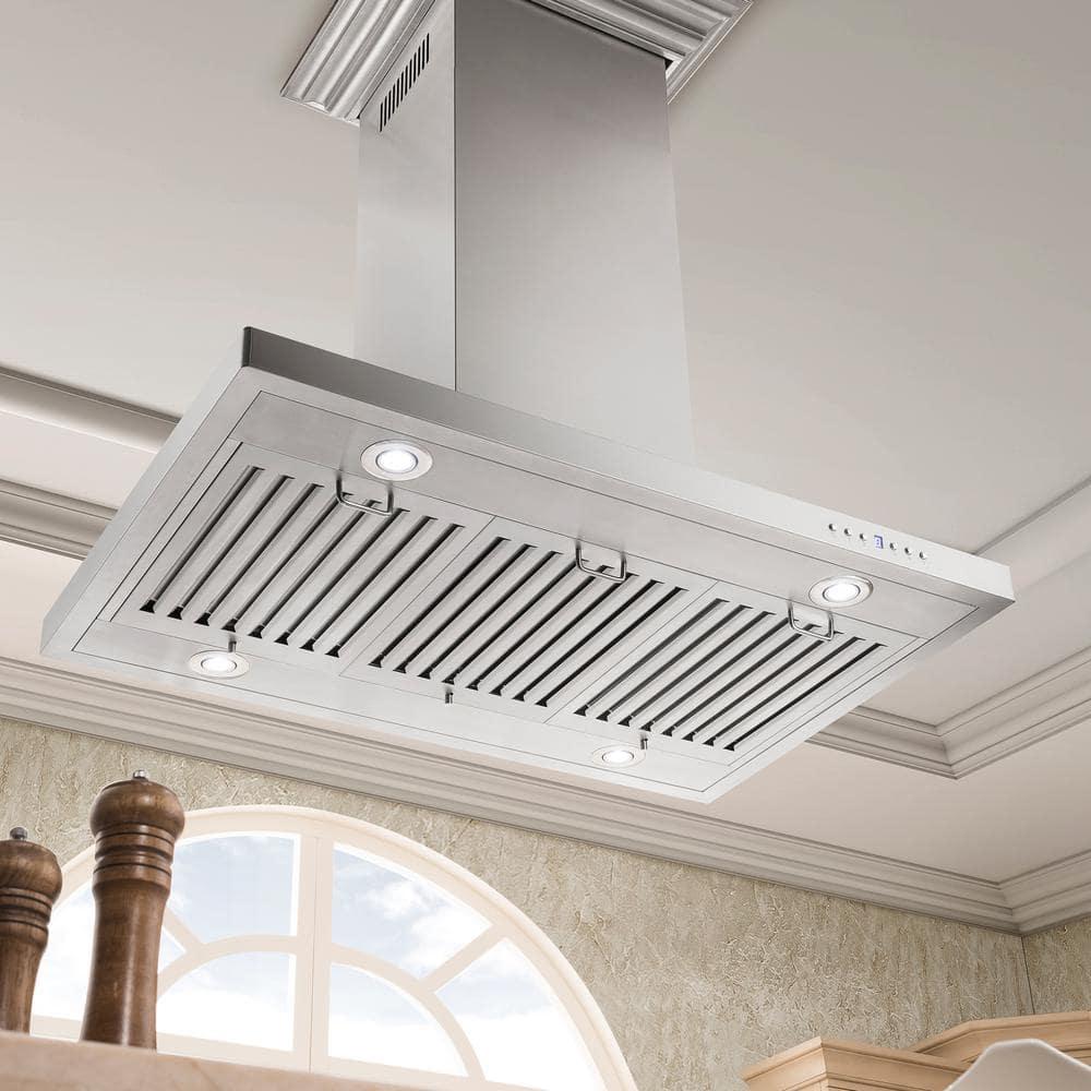 ZLINE 30 in. Convertible Vent Isl& Mount Range Hood in Stainless Steel (KE2i-30)