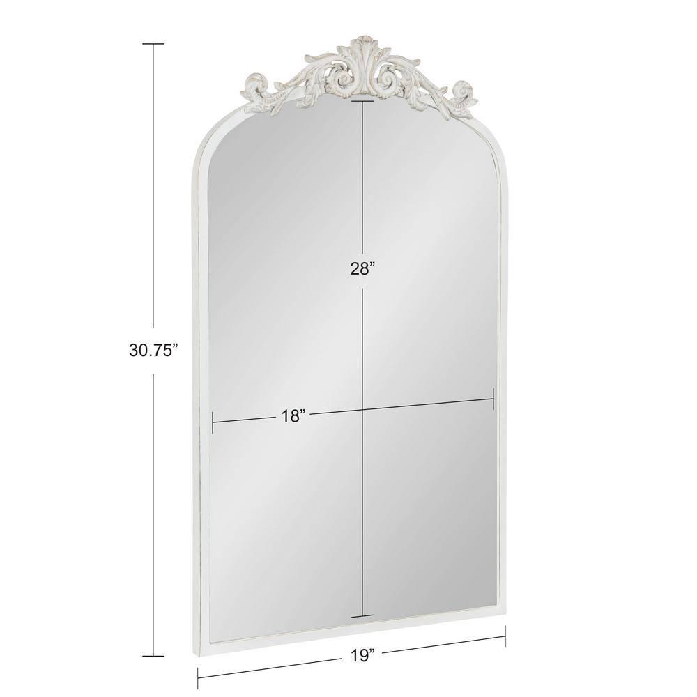 19"x31" Arendahl Traditional Arch Decorative Wall Mirror White - Kate & Laurel All Things Decor: Luxury Glam Style, No Assembly Required