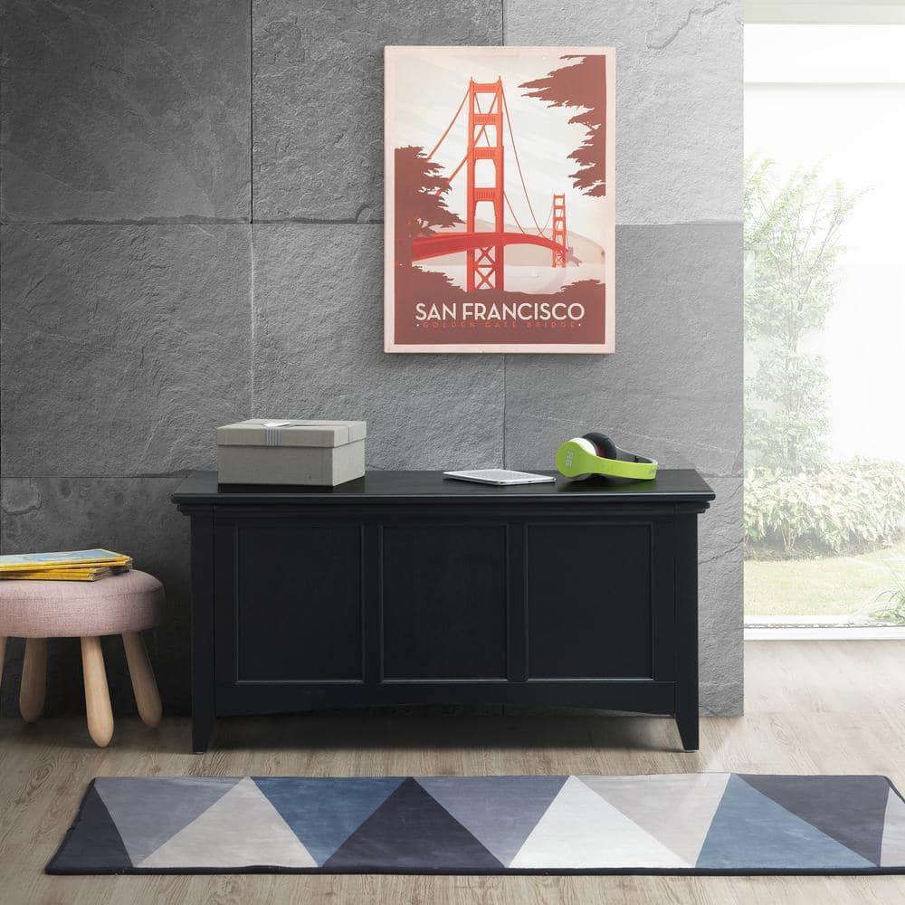 Carolina Living Veranda Storage Chest Black: Modern Design, Bedroom Linen & Sheet Organizer, Wood Frame