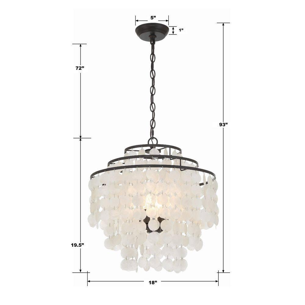 Mini Brielle Dark Bronze 4-Light Crystal Candle Chandelier