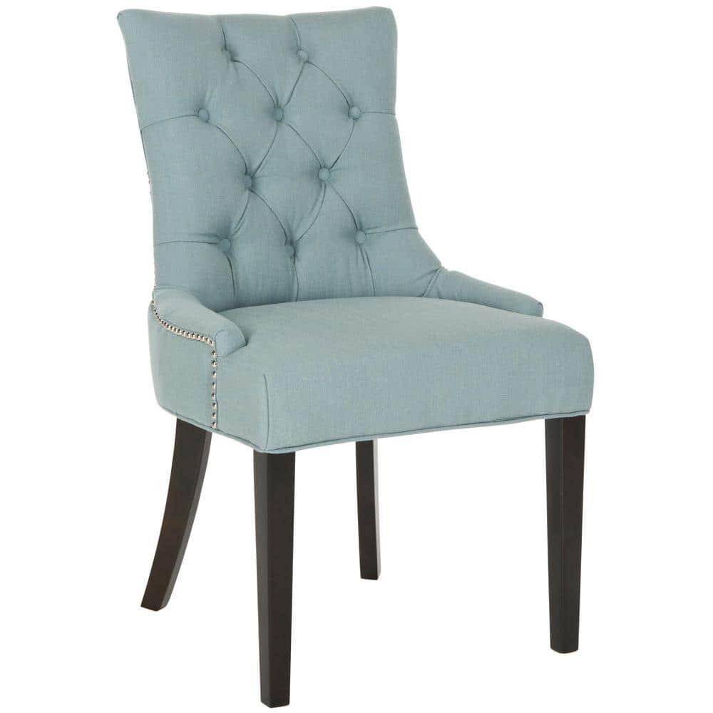 Abby 19''H Tufted Side Chairs (Set Of 2)  Silver Nail Heads - Sky Blue - Safavieh