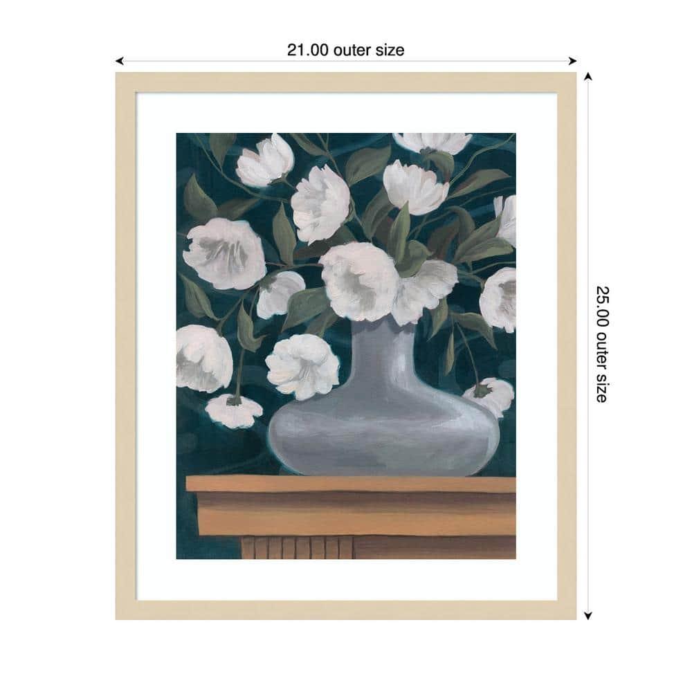 Amanti Art 21"x25" Snowball Posies II by Grace Popp Wood Framed Wall Art Print