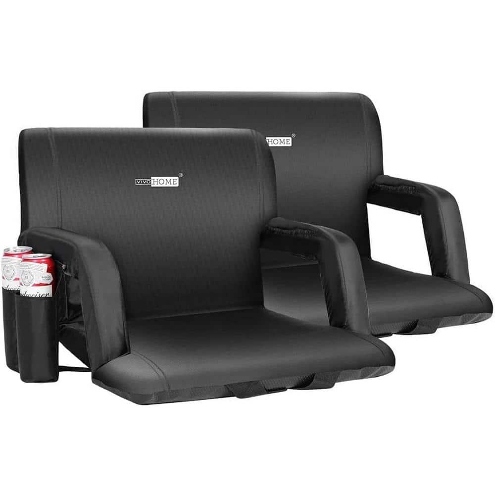 SPECSTAR Foldable Stadium Seat Chair for Bleachers with Padded Back Support and Armrests 2 pack