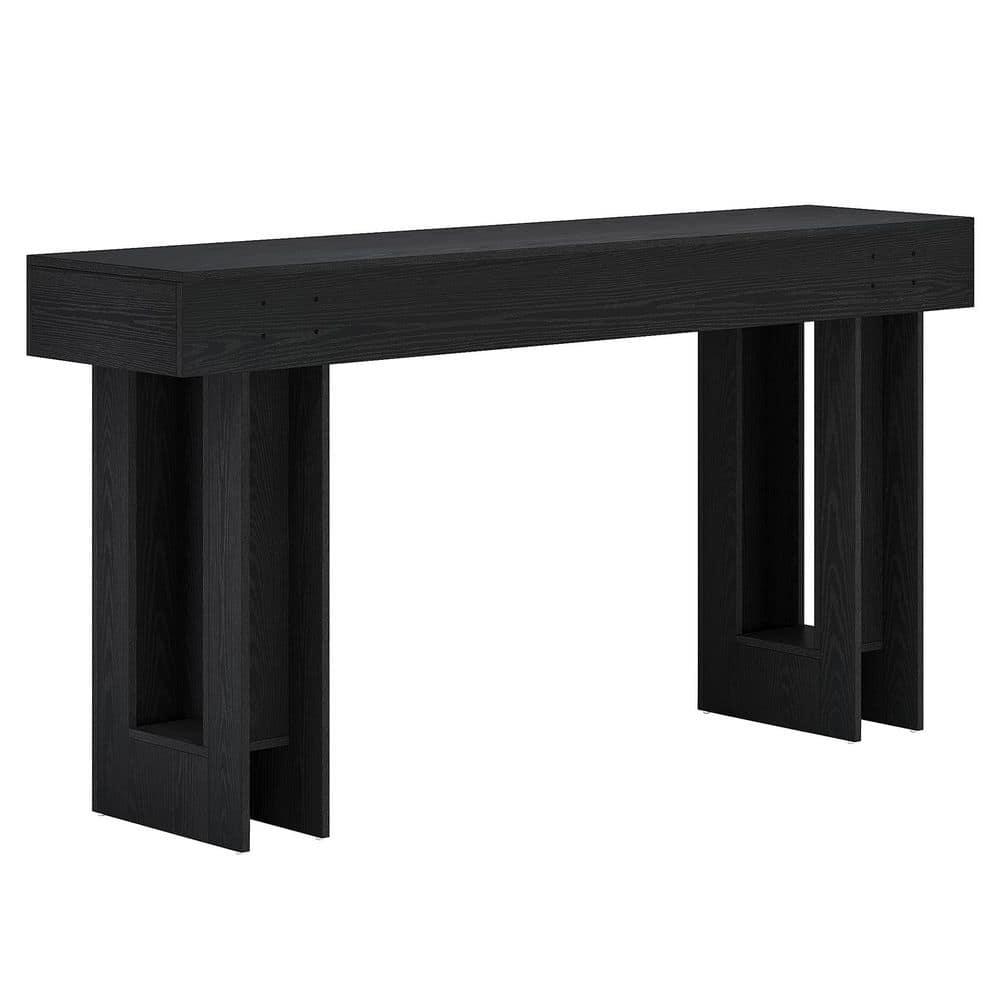 GIODIR 63 Inch Long Console Table, Rustic Wooden Sofa Table Behind Couch, Farmhouse Entryway Table, Industrial Accent Furniture For Entrance, Foyer, Hallway, Living Room