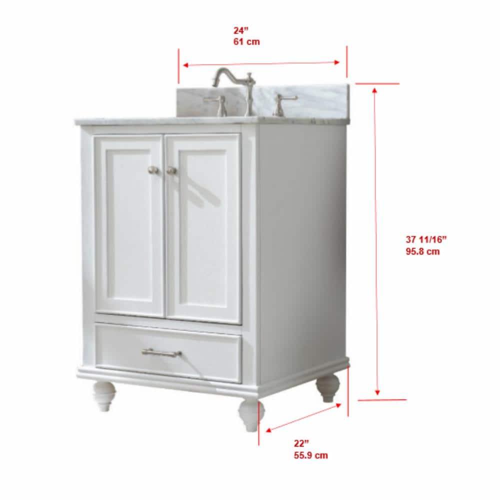 Melissa 24" Single Vanity - Grain White