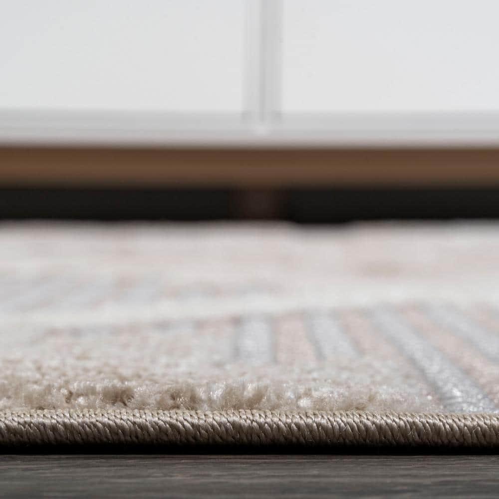 3'x5' Sumak High-Low Pile Neutral Diamond Kilim Indoor/Outdoor Area Rug, Beige/Gray - JONATHAN Y