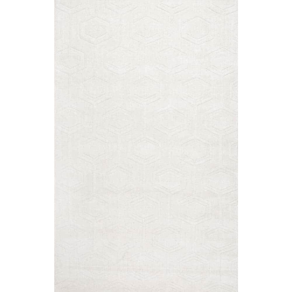 nuLOOM Ambrose Hand Woven Wool Area Rug, 4' x 6', Ivory